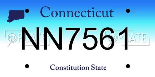 NN7561 Connecticut License Plate