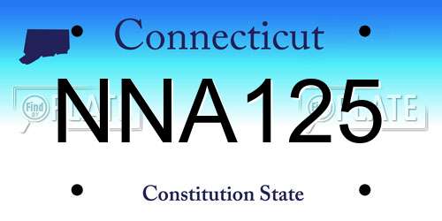 NNA125 Connecticut License Plate