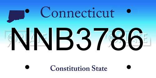 NNB3786 Connecticut License Plate