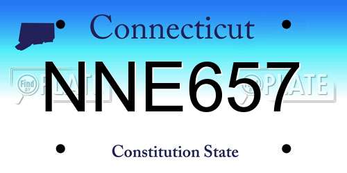NNE657 Connecticut License Plate