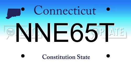 NNE65T Connecticut License Plate