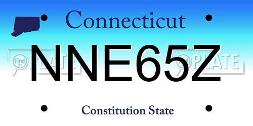 NNE65Z Connecticut License Plate