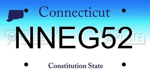 NNEG52 Connecticut License Plate