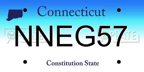 NNEG57 Connecticut License Plate