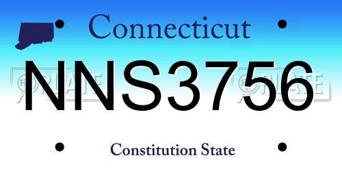 NNS3756 Connecticut License Plate