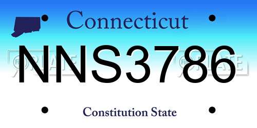 NNS3786 Connecticut License Plate