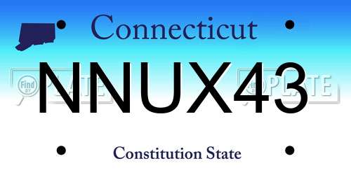 NNUX43 Connecticut License Plate