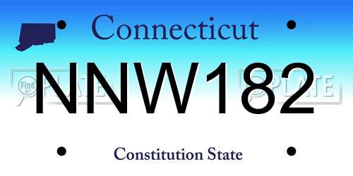NNW182 Connecticut License Plate