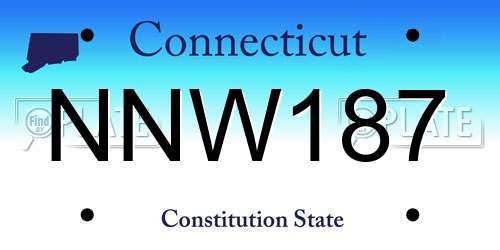 NNW187 Connecticut License Plate