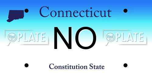 NO Connecticut License Plate
