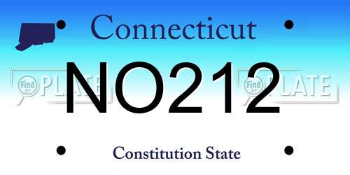 NO212 Connecticut License Plate