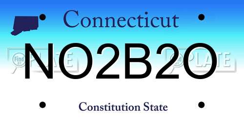 NO2B2O Connecticut License Plate