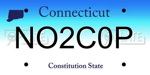 NO2C0P Connecticut License Plate