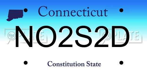 NO2S2D Connecticut License Plate