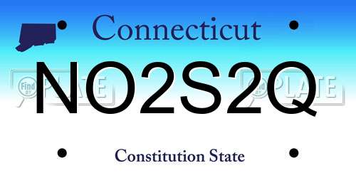 NO2S2Q Connecticut License Plate