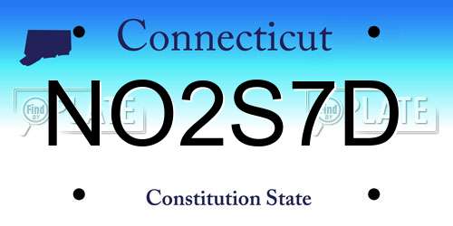 NO2S7D Connecticut License Plate