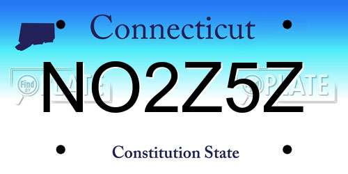 NO2Z5Z Connecticut License Plate