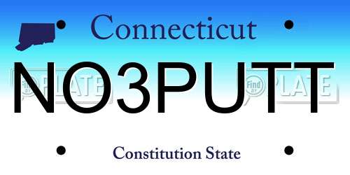 NO3PUTT Connecticut License Plate