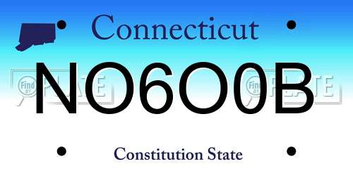 NO6O0B Connecticut License Plate