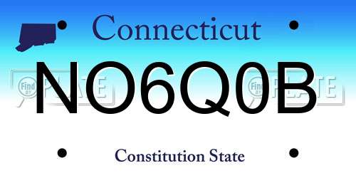 NO6Q0B Connecticut License Plate