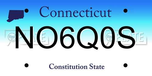 NO6Q0S Connecticut License Plate