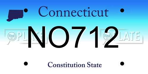 NO712 Connecticut License Plate