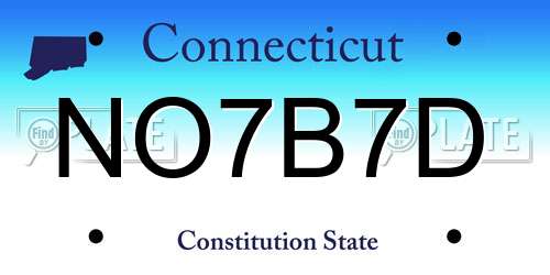 NO7B7D Connecticut License Plate