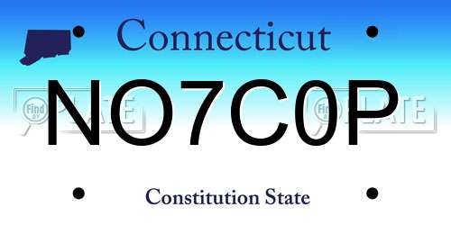 NO7C0P Connecticut License Plate