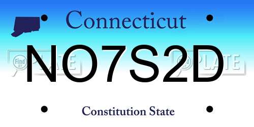 NO7S2D Connecticut License Plate