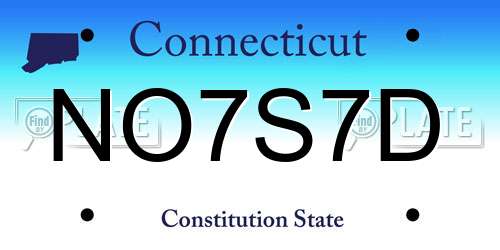 NO7S7D Connecticut License Plate