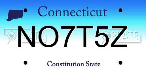 NO7T5Z Connecticut License Plate