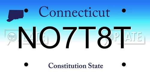 NO7T8T Connecticut License Plate