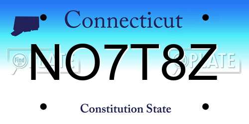 NO7T8Z Connecticut License Plate