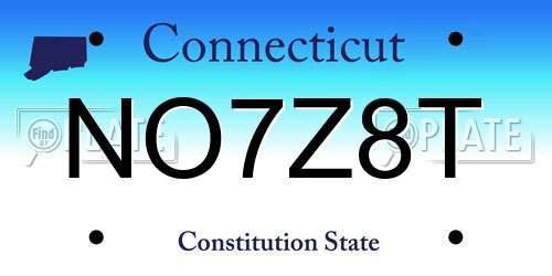 NO7Z8T Connecticut License Plate