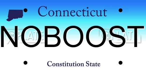 NOBOOST Connecticut License Plate