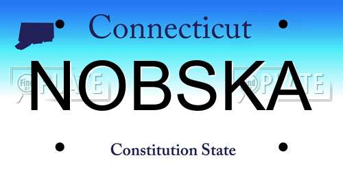 NOBSKA Connecticut License Plate