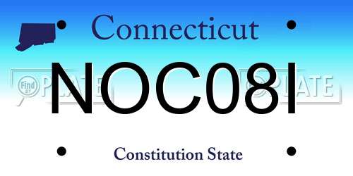 NOC08I Connecticut License Plate
