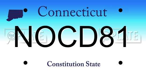 NOCD81 Connecticut License Plate