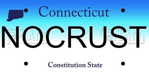 NOCRUST Connecticut License Plate