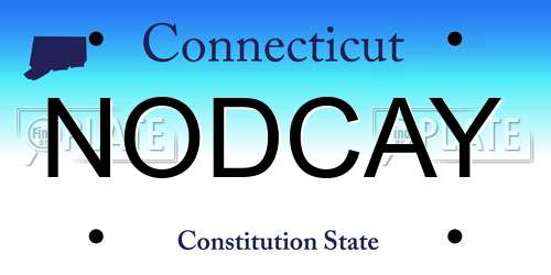 NODCAY Connecticut License Plate
