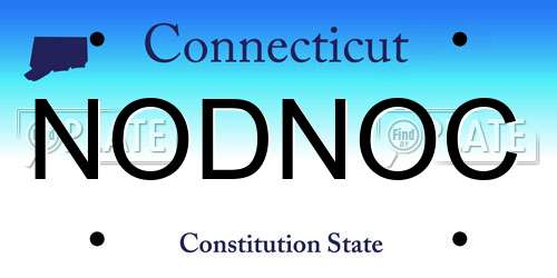 NODNOC Connecticut License Plate