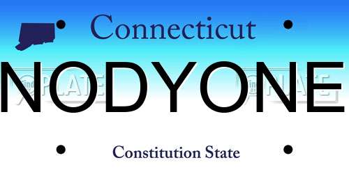 NODYONE Connecticut License Plate