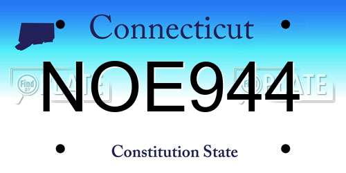 NOE944 Connecticut License Plate