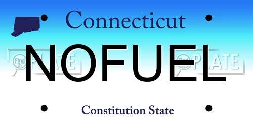 NOFUEL Connecticut License Plate