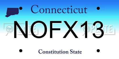 NOFX13 Connecticut License Plate