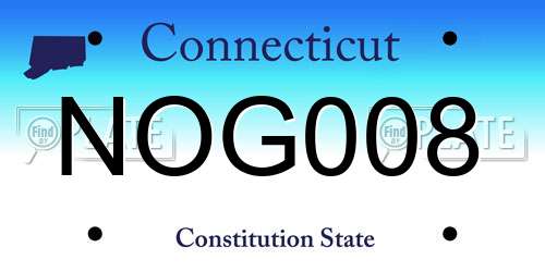 NOG008 Connecticut License Plate