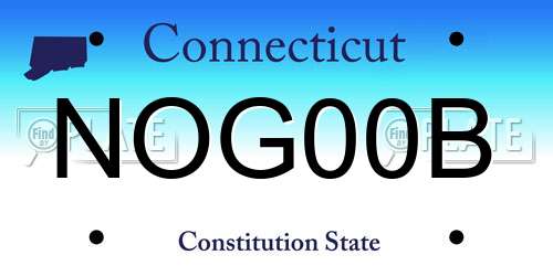 NOG00B Connecticut License Plate