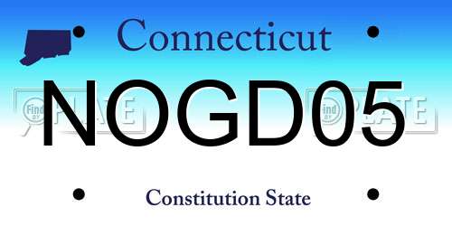 NOGD05 Connecticut License Plate