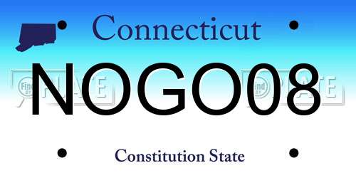NOGO08 Connecticut License Plate