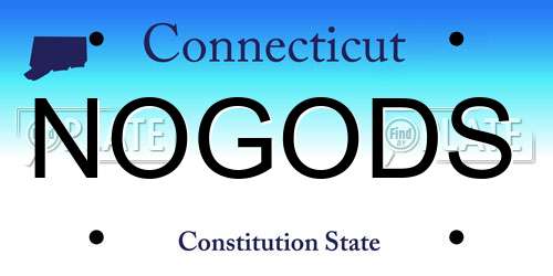 NOGODS Connecticut License Plate